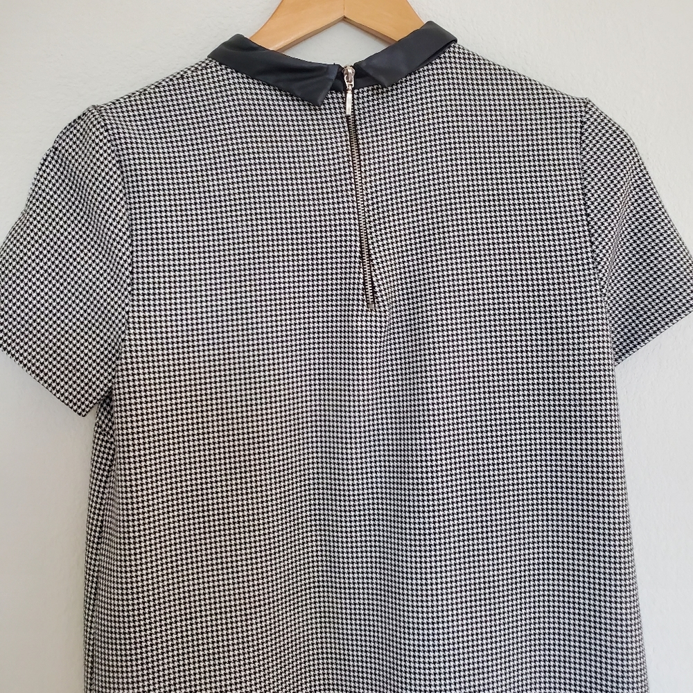 🎈SOLD 🎈ZARA Houndstooth Faux Leather Collar Dress - Picture 9 of 12